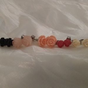 Rosette stud earrings